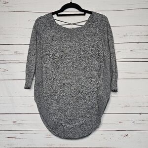 Express Criss Cross Back Marbled Sweater